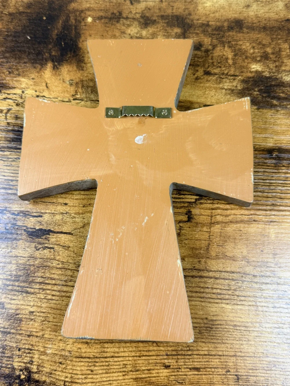 Embossed Decorative Metal Cross - Antiqued Bronze Finish